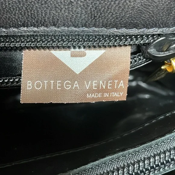 Black woven leather Bottega Veneta shoulder bag